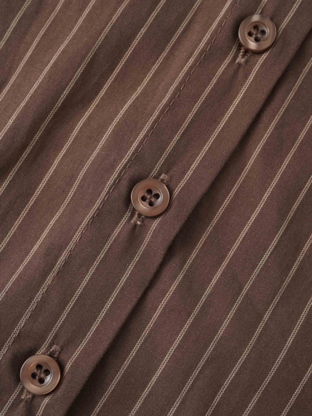 Striped Cotton Blouse - Brown Thin Stripe - Addy Avenue