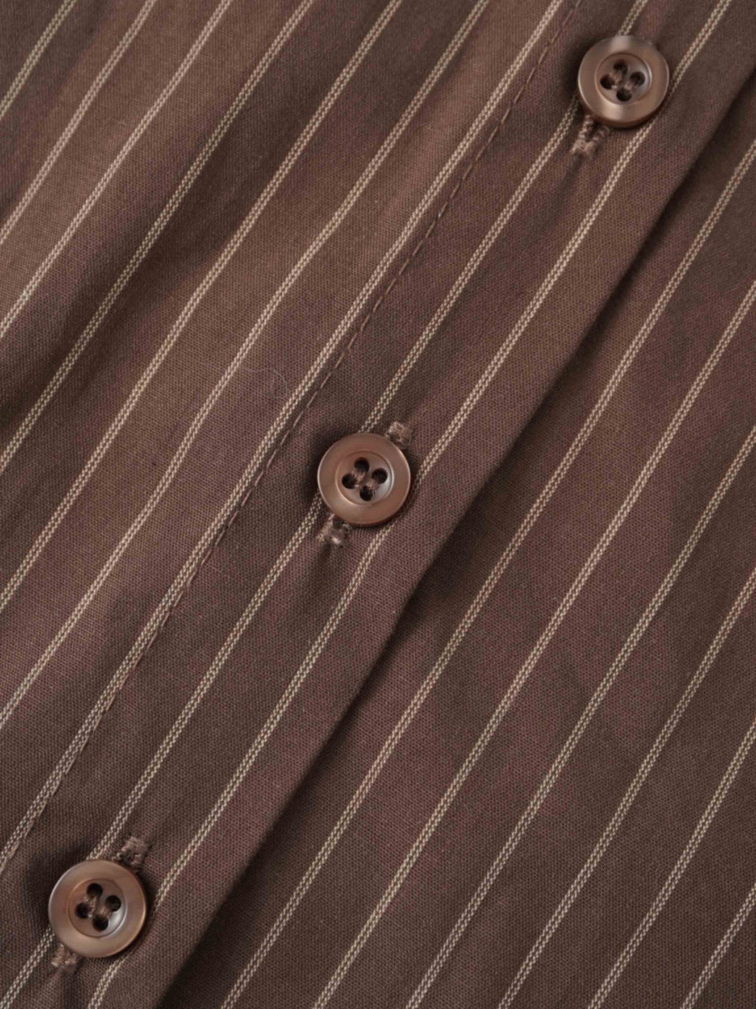Striped Cotton Blouse - Brown Thin Stripe - Addy Avenue