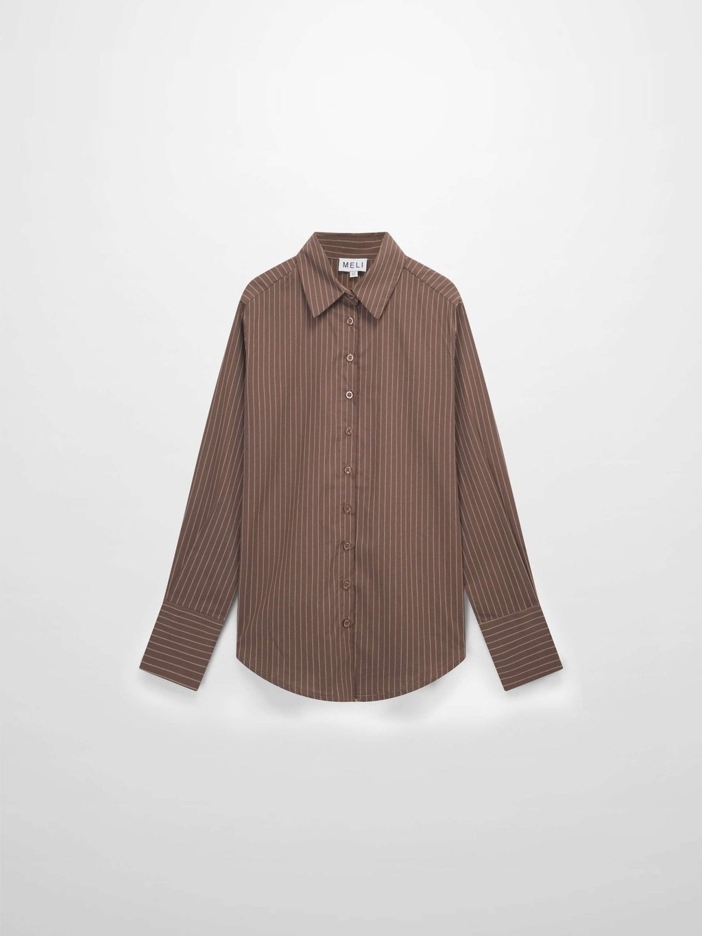 Striped Cotton Blouse - Brown Thin Stripe - Addy Avenue
