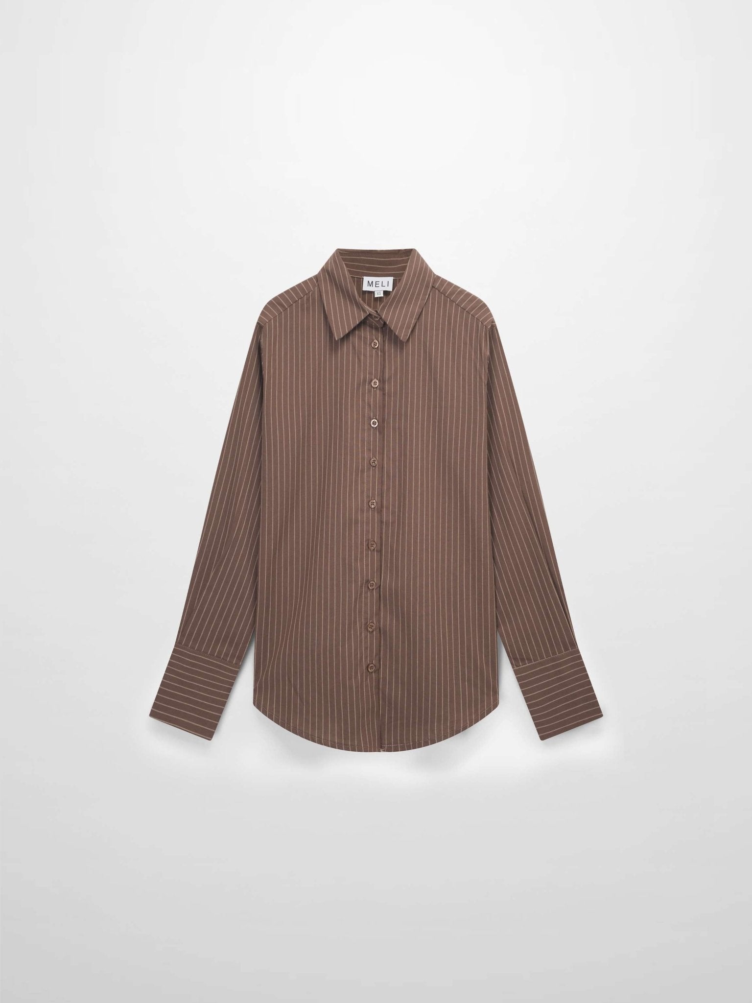 Striped Cotton Blouse - Brown Thin Stripe - Addy Avenue