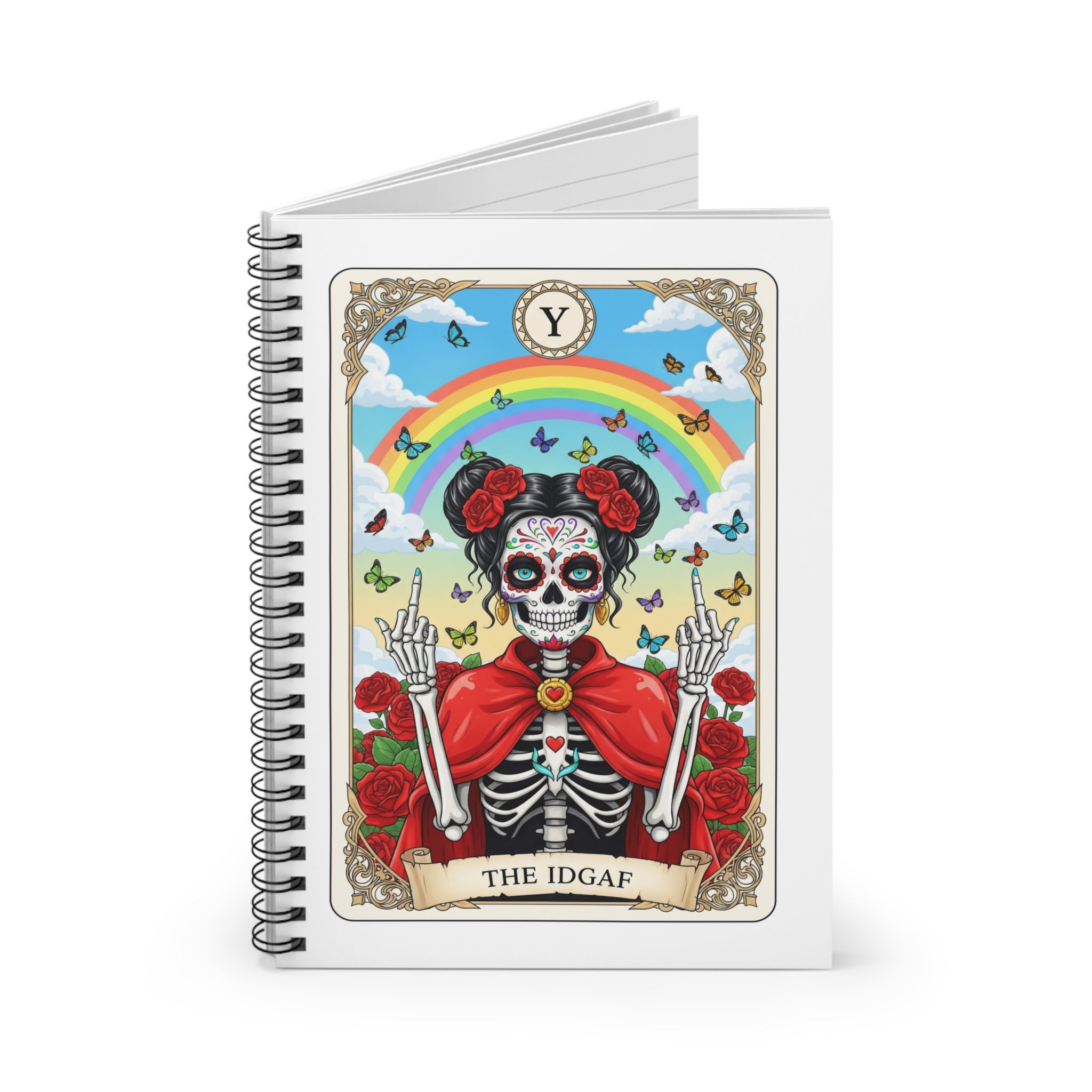 Sugar Skull Skeleton with Rainbow The IDGAF Notebook - Addy Avenue
