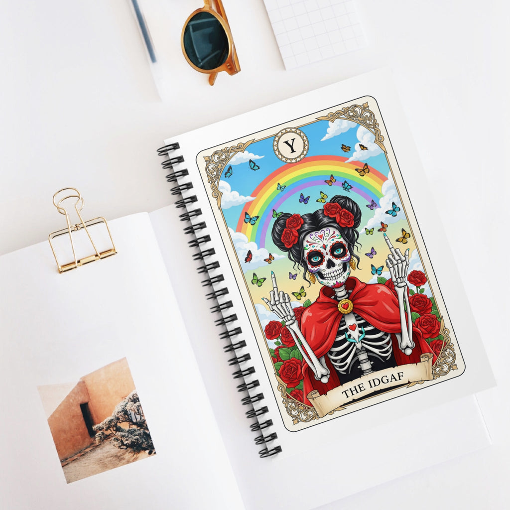 Sugar Skull Skeleton with Rainbow The IDGAF Notebook - Addy Avenue