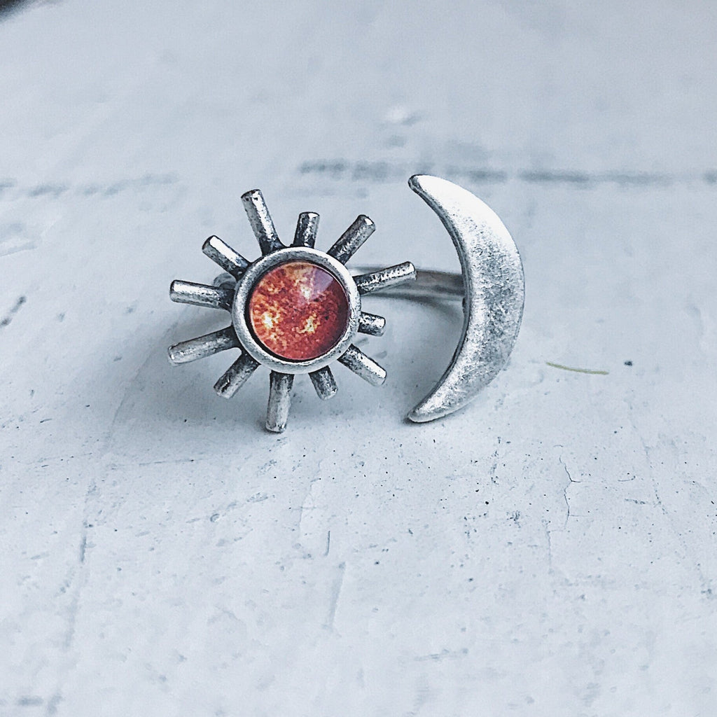 Sun and Moon Sculptural Statement Ring - Addy Avenue