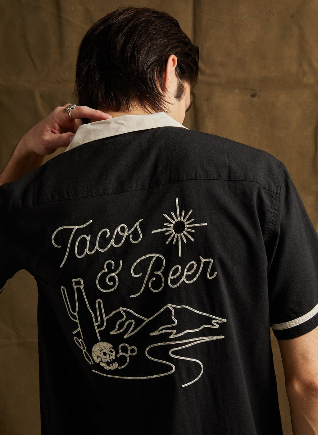 Tacos & Beer Button - Up - Addy Avenue