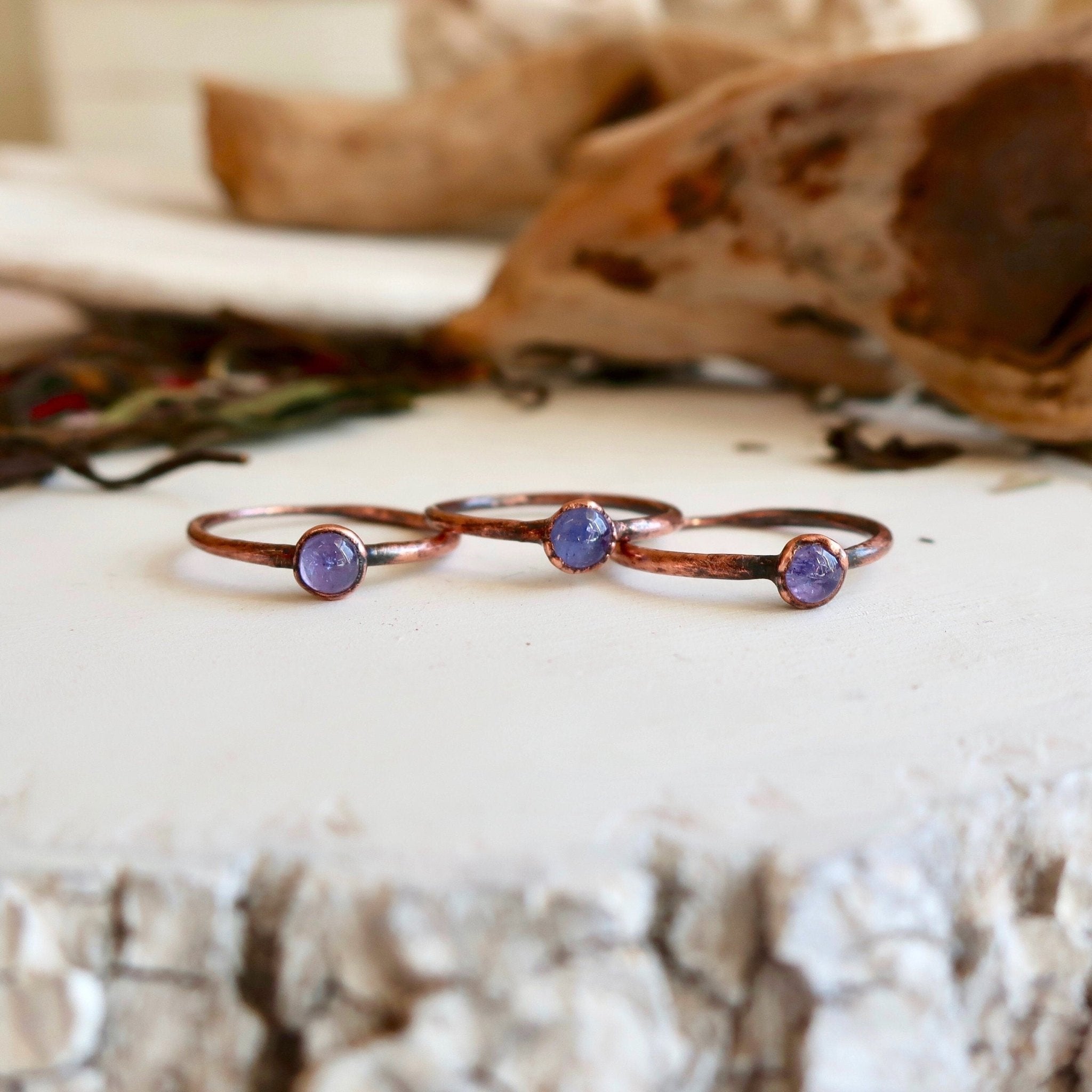Tanzanite Ring – Minimalist | Handmade by Blackbird & Sage - Addy Avenue