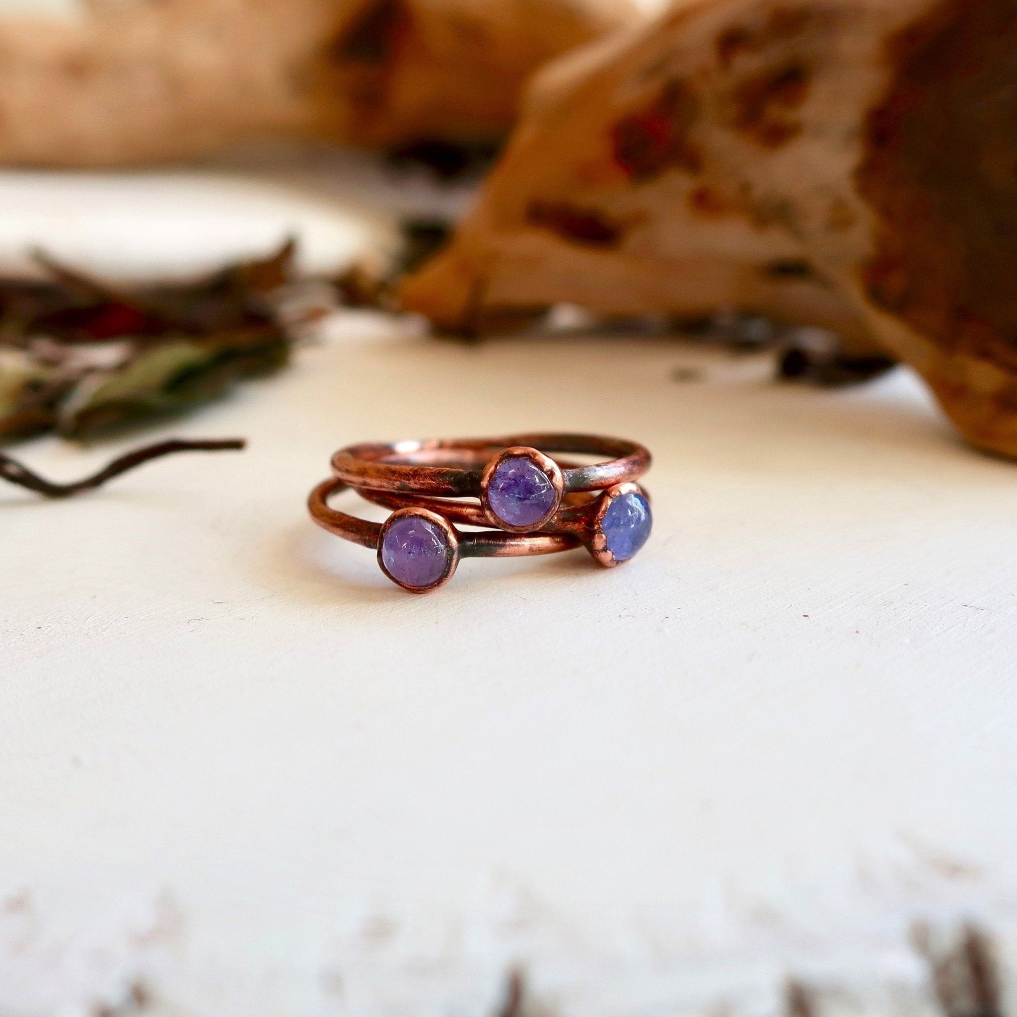 Tanzanite Ring – Minimalist | Handmade by Blackbird & Sage - Addy Avenue