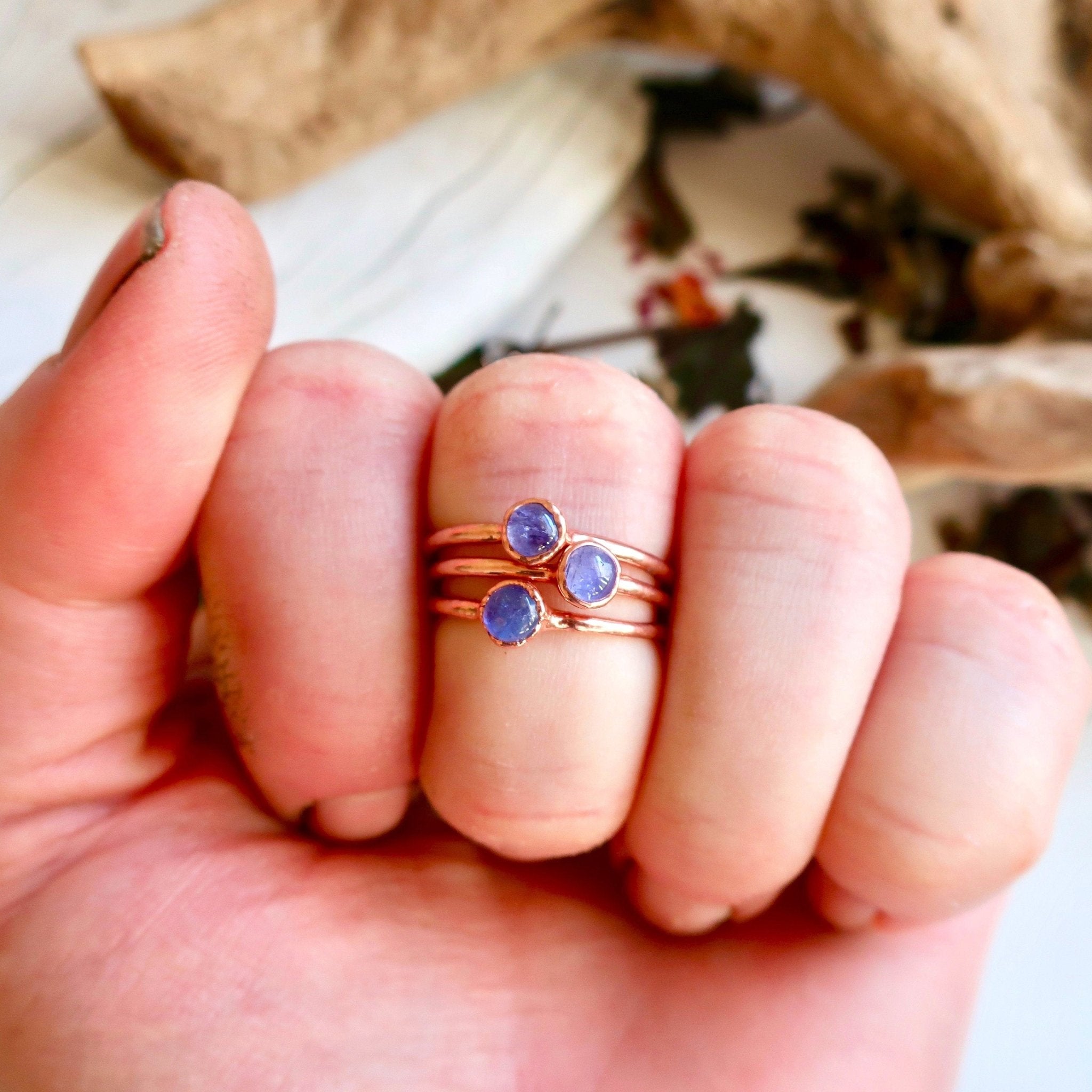 Tanzanite Ring – Minimalist | Handmade by Blackbird & Sage - Addy Avenue