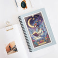 Tarot 'The Reader' Skeleton Moon Notebook | Spiral Ruled Journal - Addy Avenue