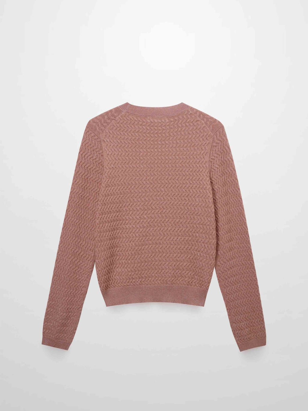 Textured Lurex Crew Sweater - Blush - Addy Avenue