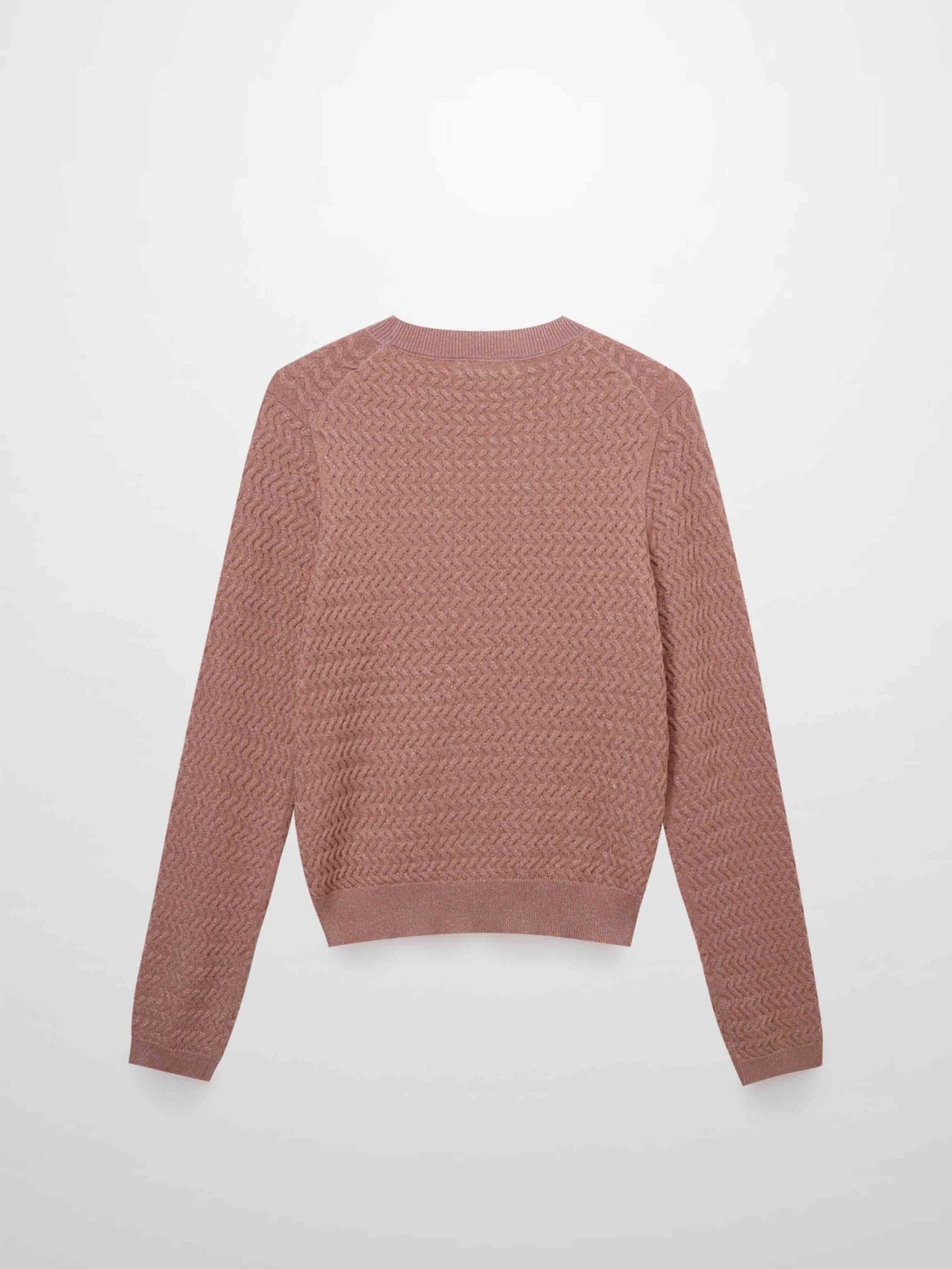 Textured Lurex Crew Sweater - Blush - Addy Avenue