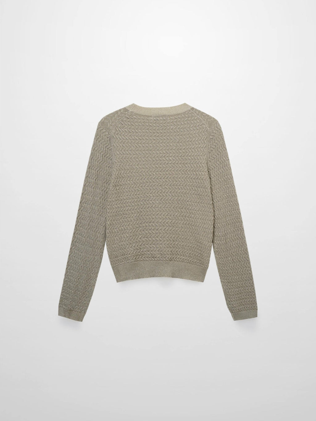 Textured Lurex Crew Sweater - Ivory - Addy Avenue