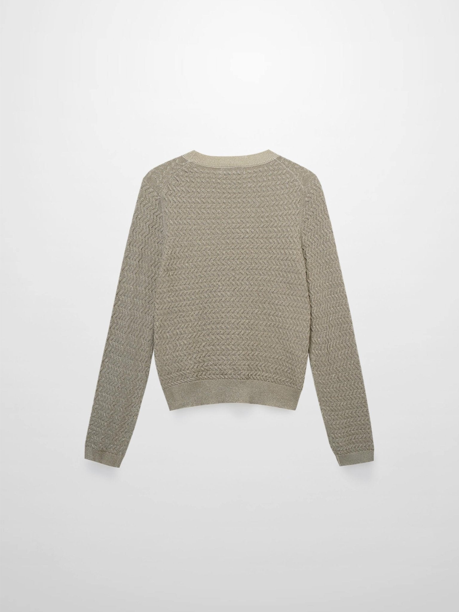 Textured Lurex Crew Sweater - Ivory - Addy Avenue