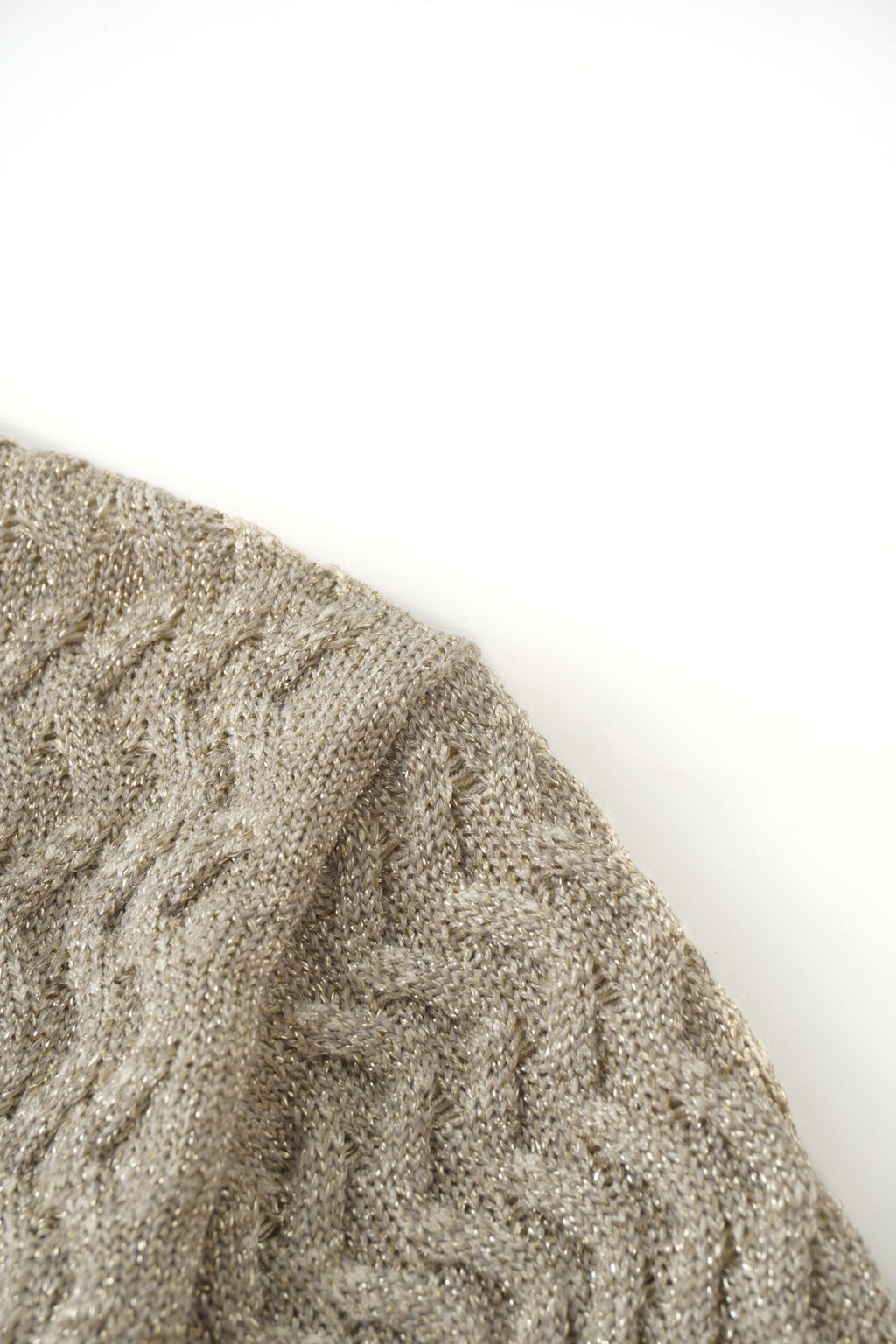 Textured Lurex Crew Sweater - Ivory - Addy Avenue