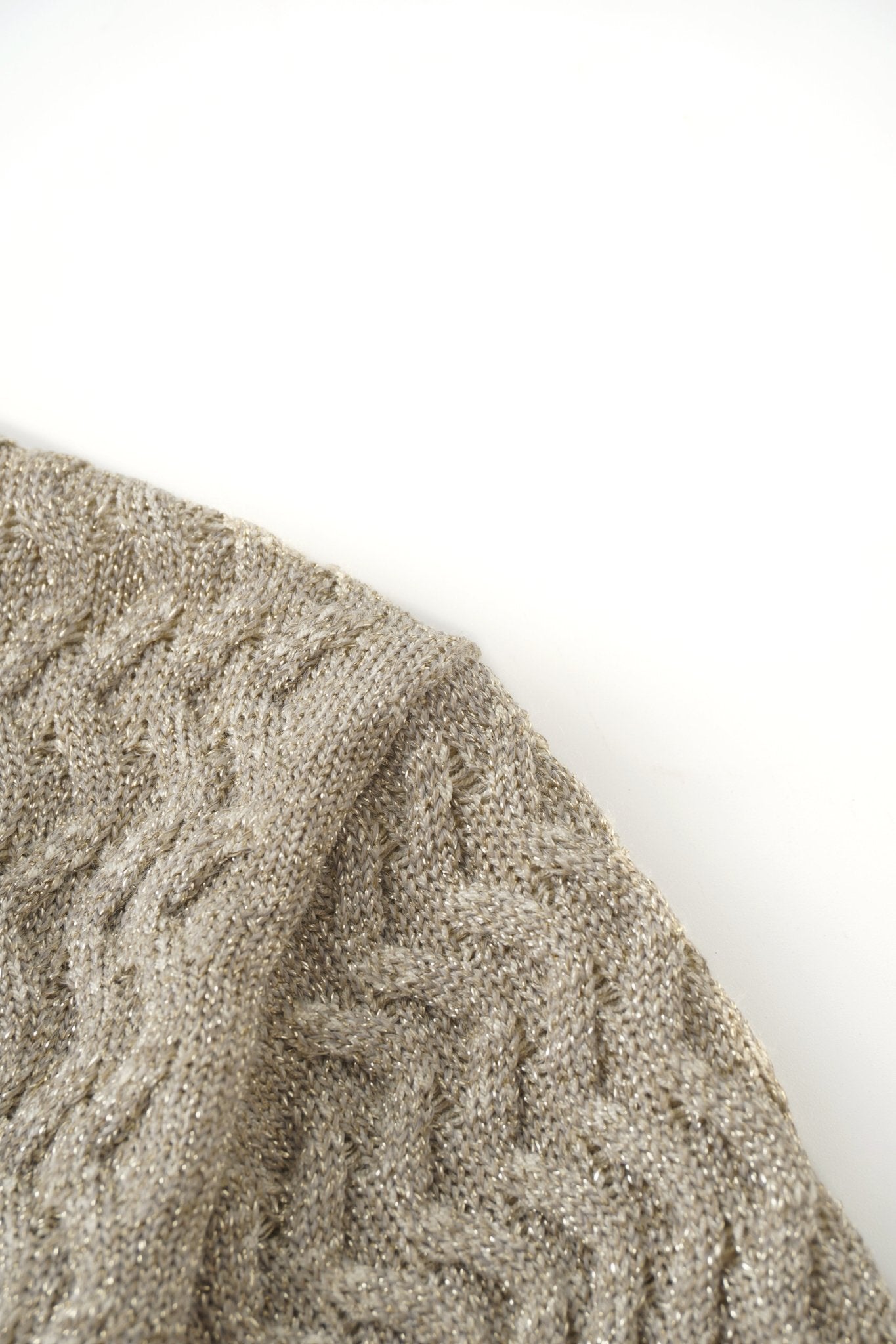 Textured Lurex Crew Sweater - Ivory - Addy Avenue