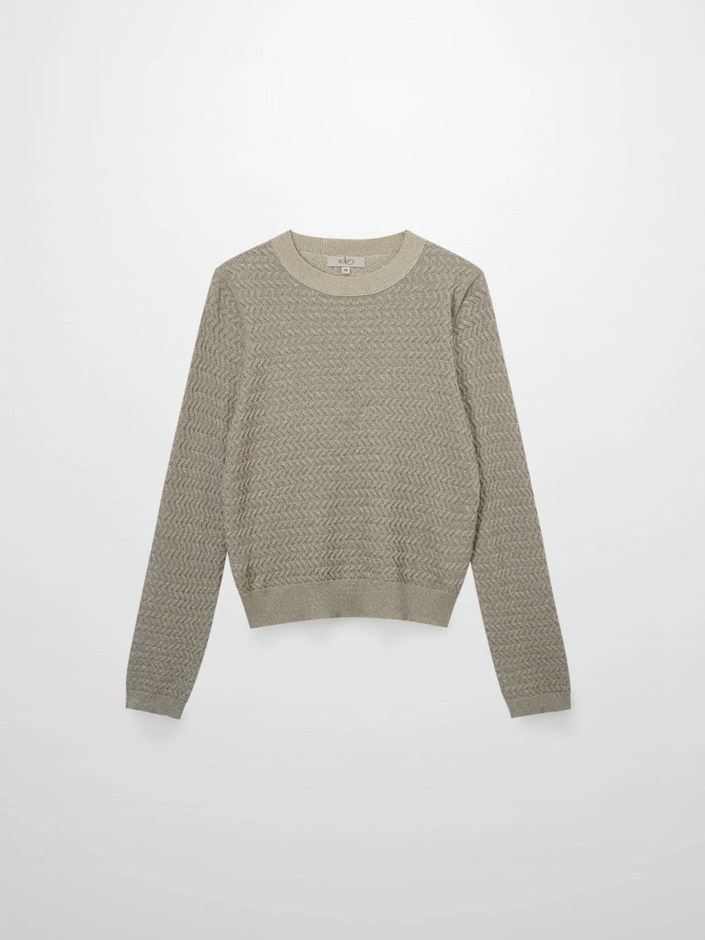 Textured Lurex Crew Sweater - Ivory - Addy Avenue
