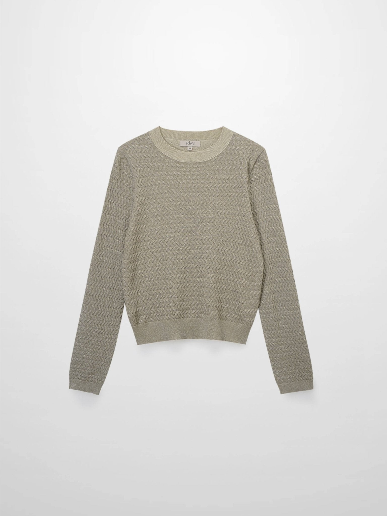 Textured Lurex Crew Sweater - Ivory - Addy Avenue