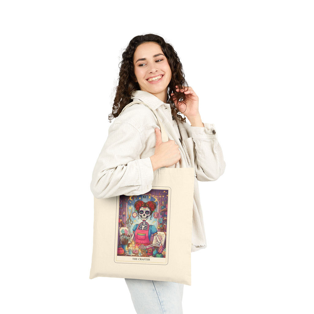 The Crafter Tarot Tote Bag | Witchy Tarot Art, Cotton Canvas - Addy Avenue