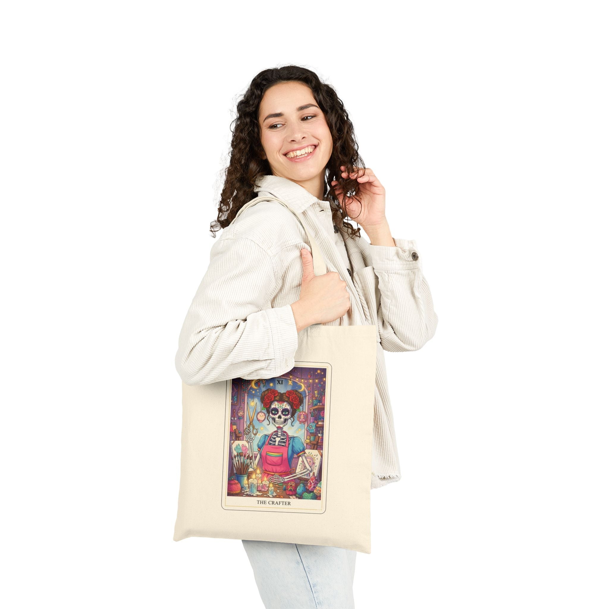 The Crafter Tarot Tote Bag | Witchy Tarot Art, Cotton Canvas - Addy Avenue