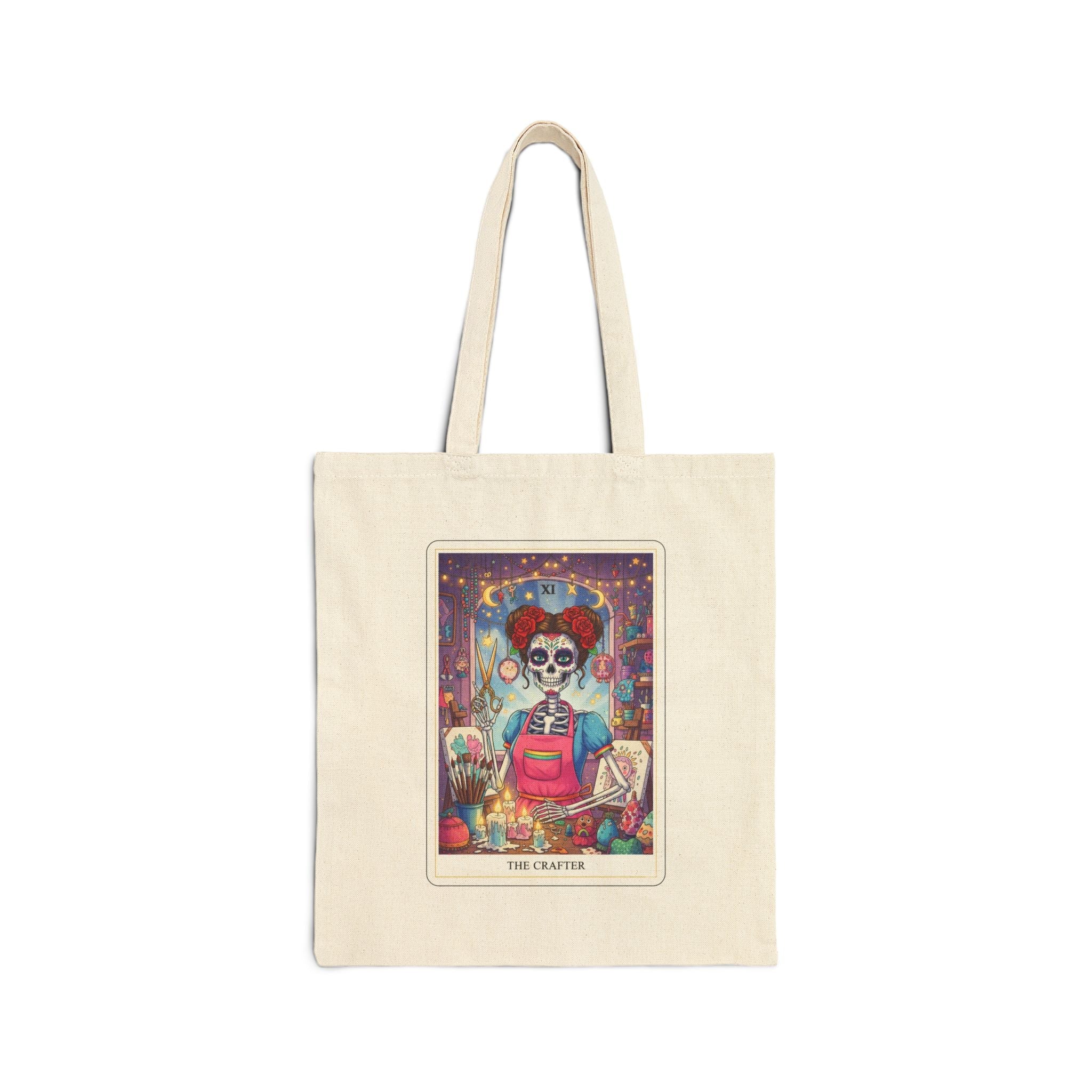The Crafter Tarot Tote Bag | Witchy Tarot Art, Cotton Canvas - Addy Avenue