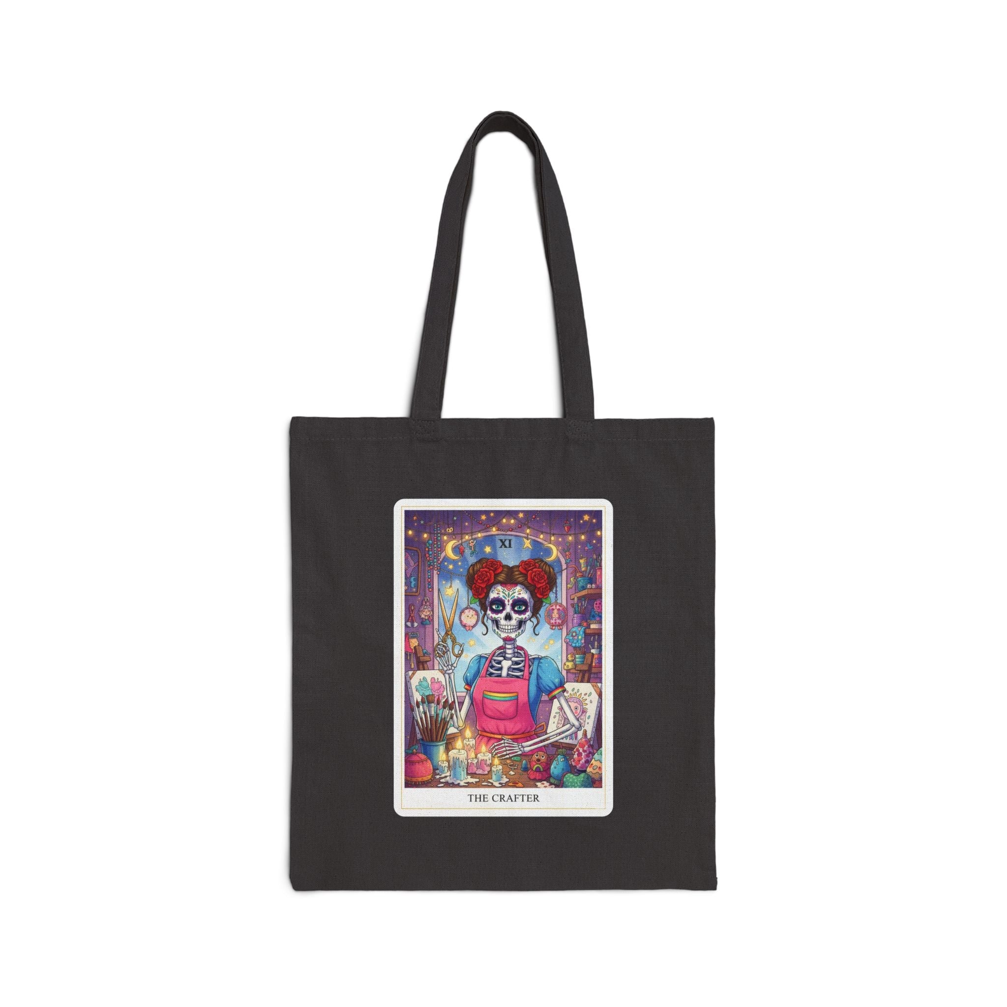 The Crafter Tarot Tote Bag | Witchy Tarot Art, Cotton Canvas - Addy Avenue
