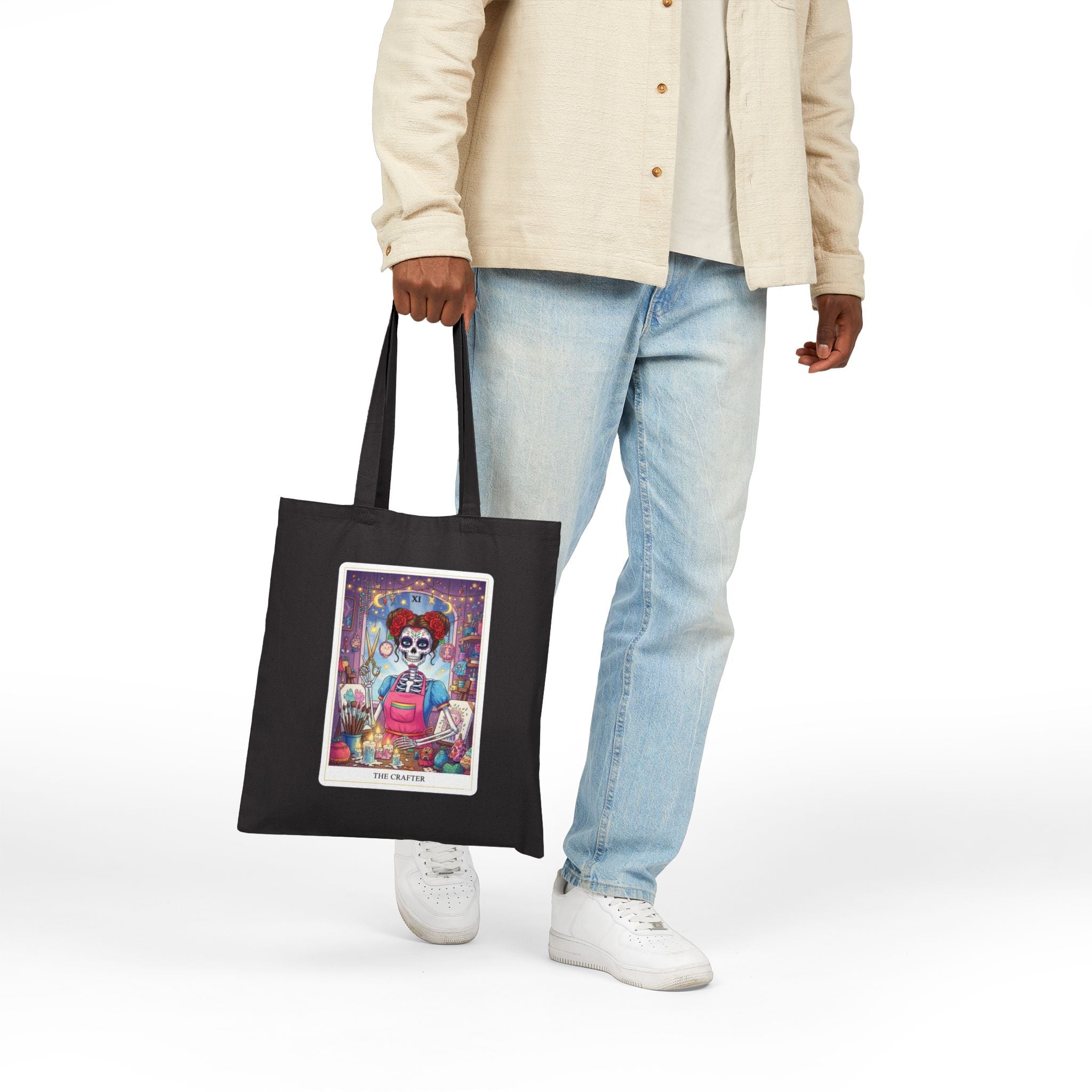 The Crafter Tarot Tote Bag | Witchy Tarot Art, Cotton Canvas - Addy Avenue