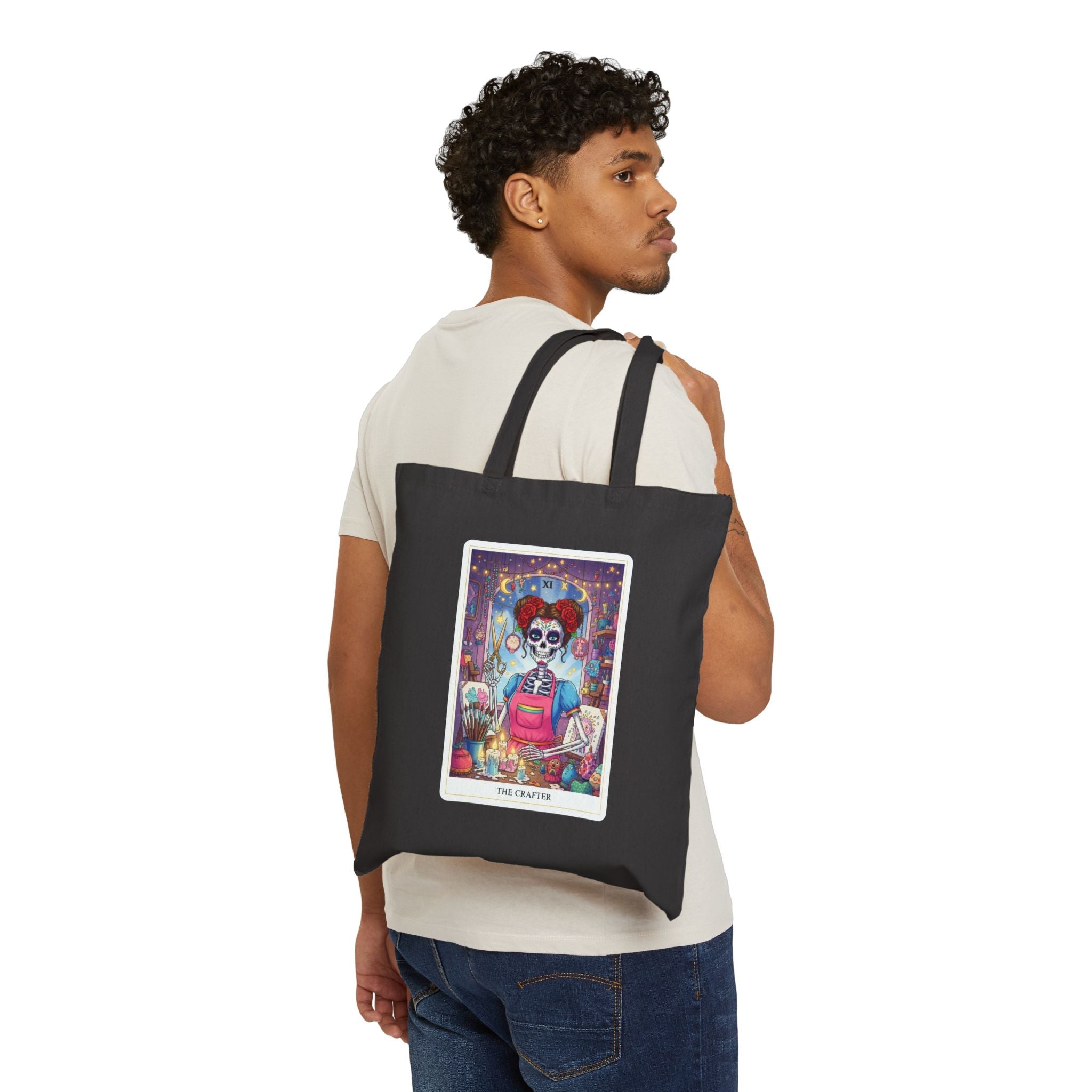 The Crafter Tarot Tote Bag | Witchy Tarot Art, Cotton Canvas - Addy Avenue