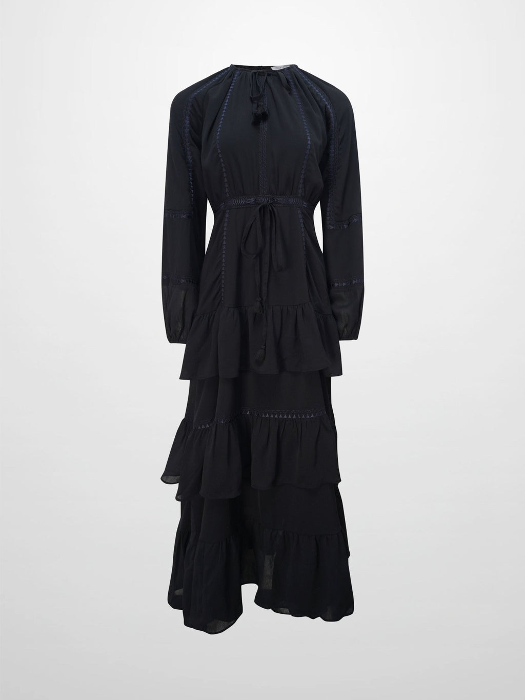 Tiered Dress - Black/Navy - Addy Avenue