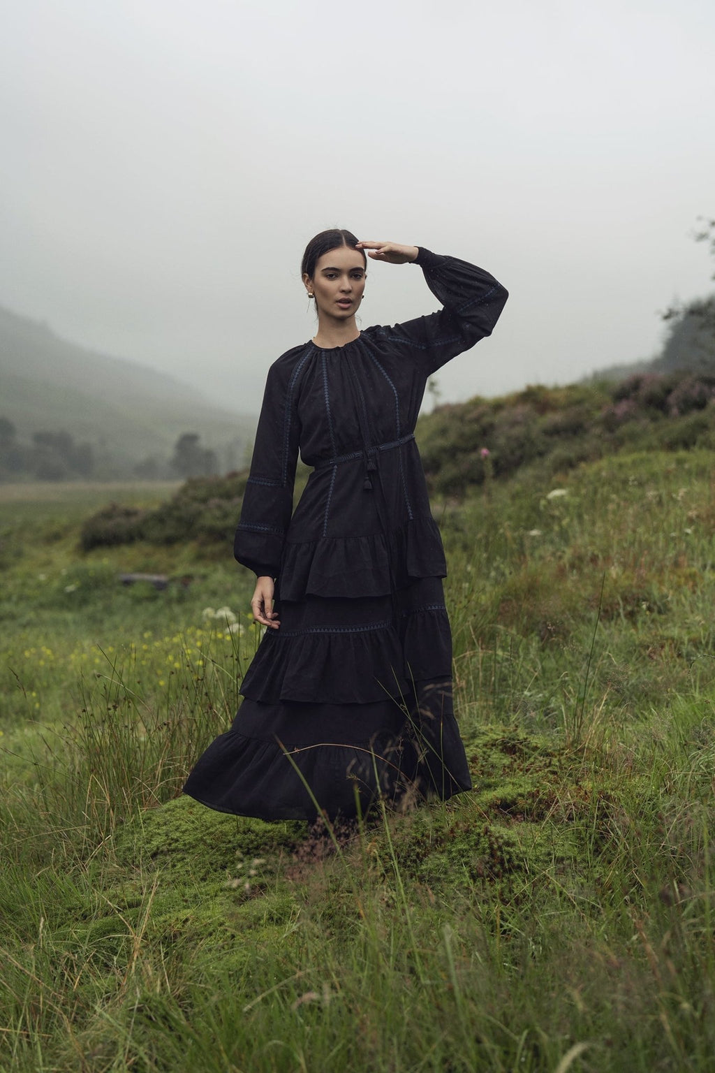 Tiered Dress - Black/Navy - Addy Avenue