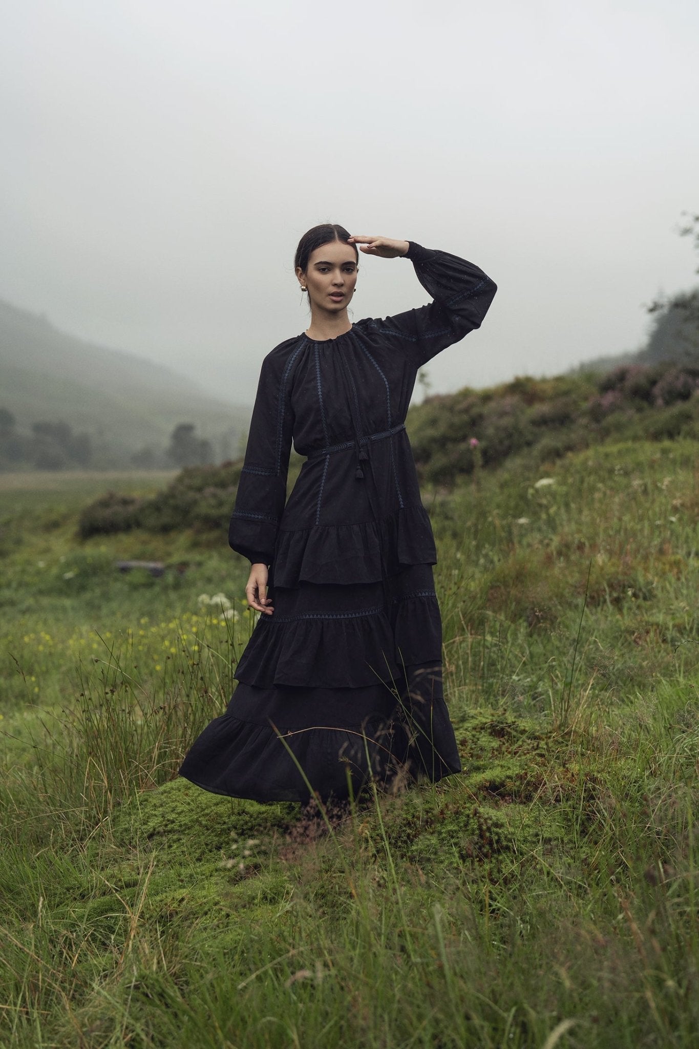 Tiered Dress - Black/Navy - Addy Avenue