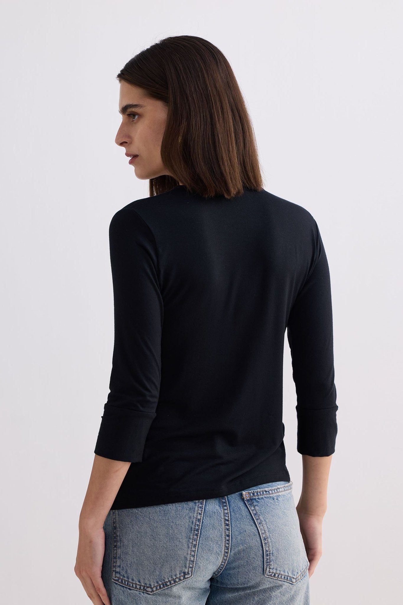 Twist Front Knit Shirt in Black - Addy Avenue