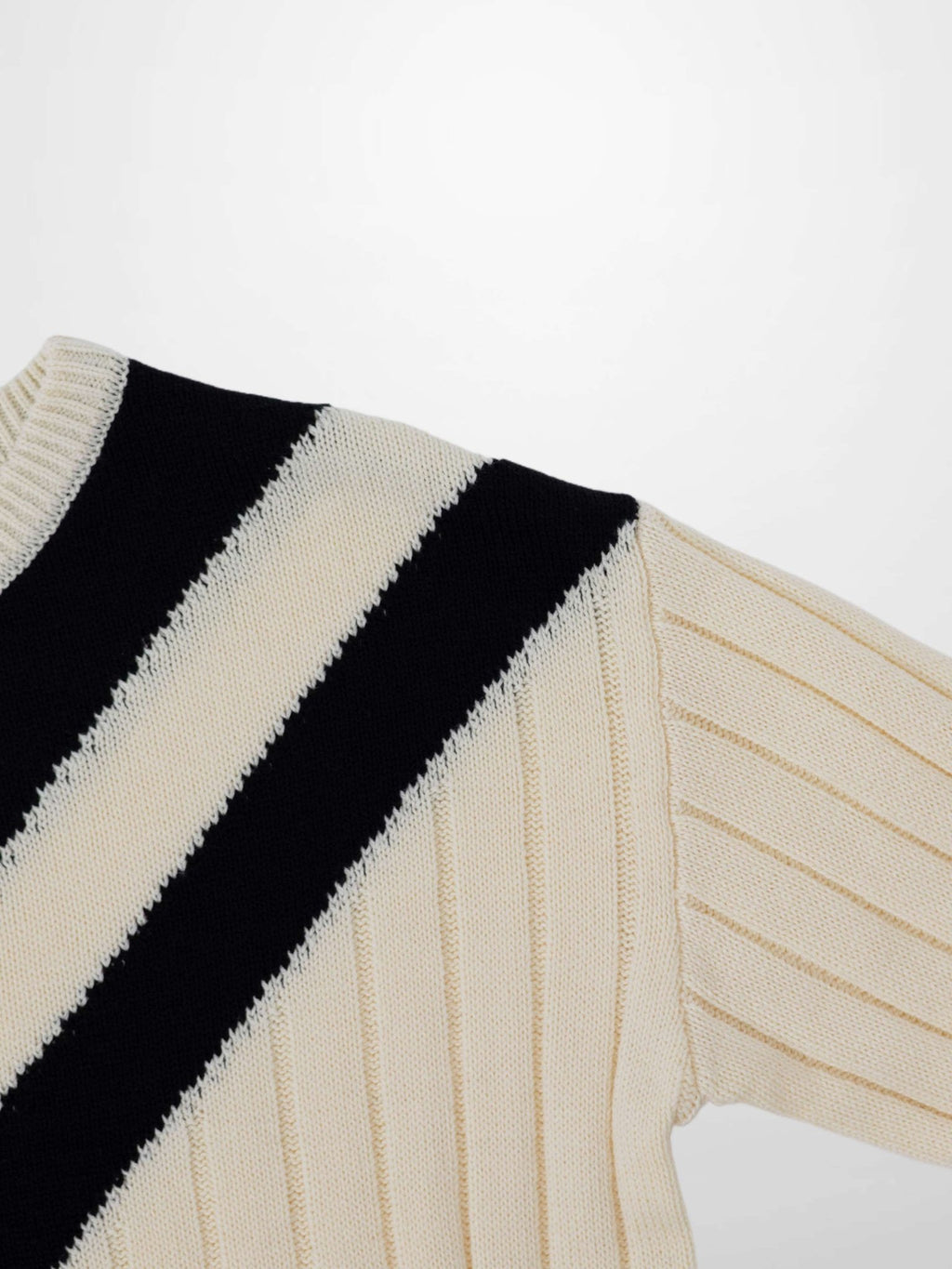 V Neck Stripe Sweater - Cream/Black - Addy Avenue
