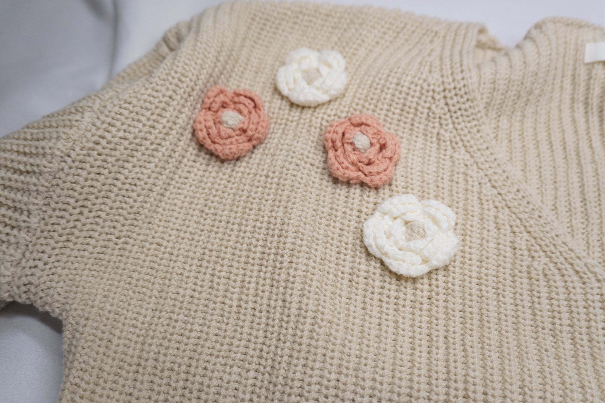 V - Neck Transitional Sweater - 3D Florals - Addy Avenue