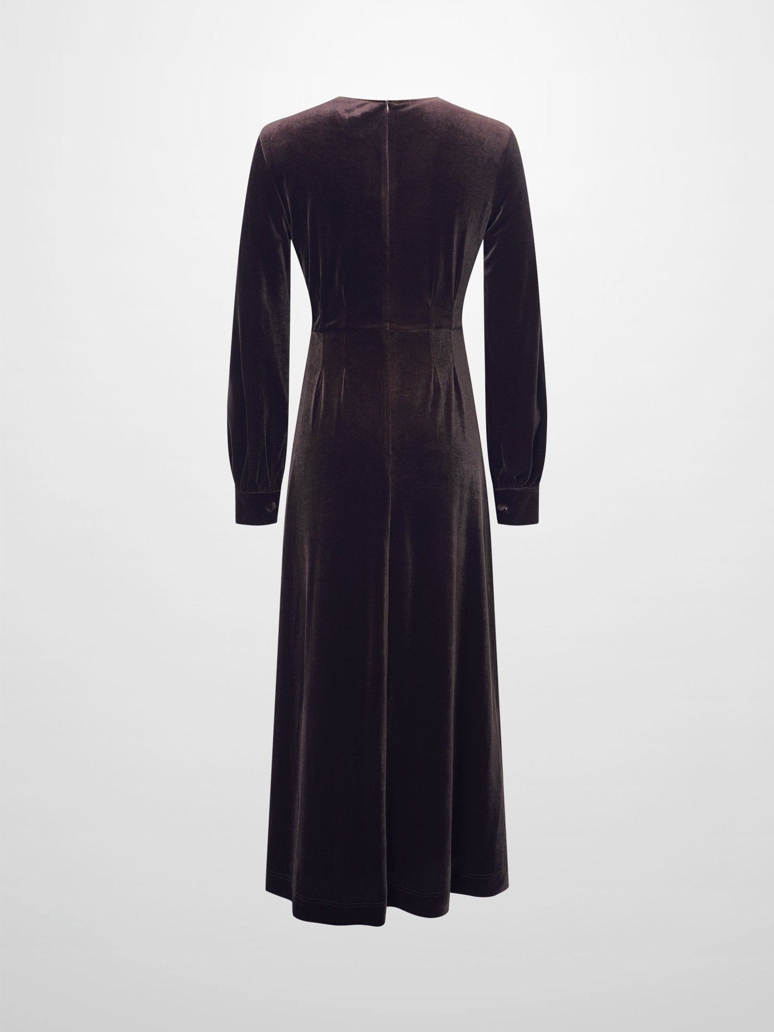 Velour Empire Waist Maxi Dress - Brown - Addy Avenue