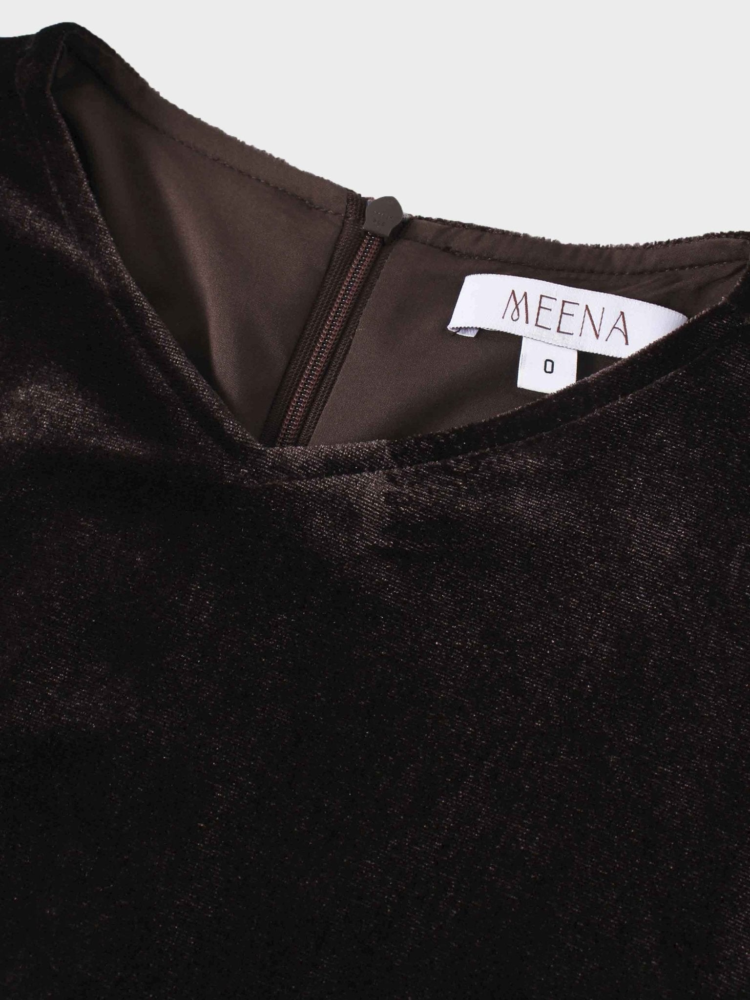 Velour Empire Waist Maxi Dress - Brown - Addy Avenue