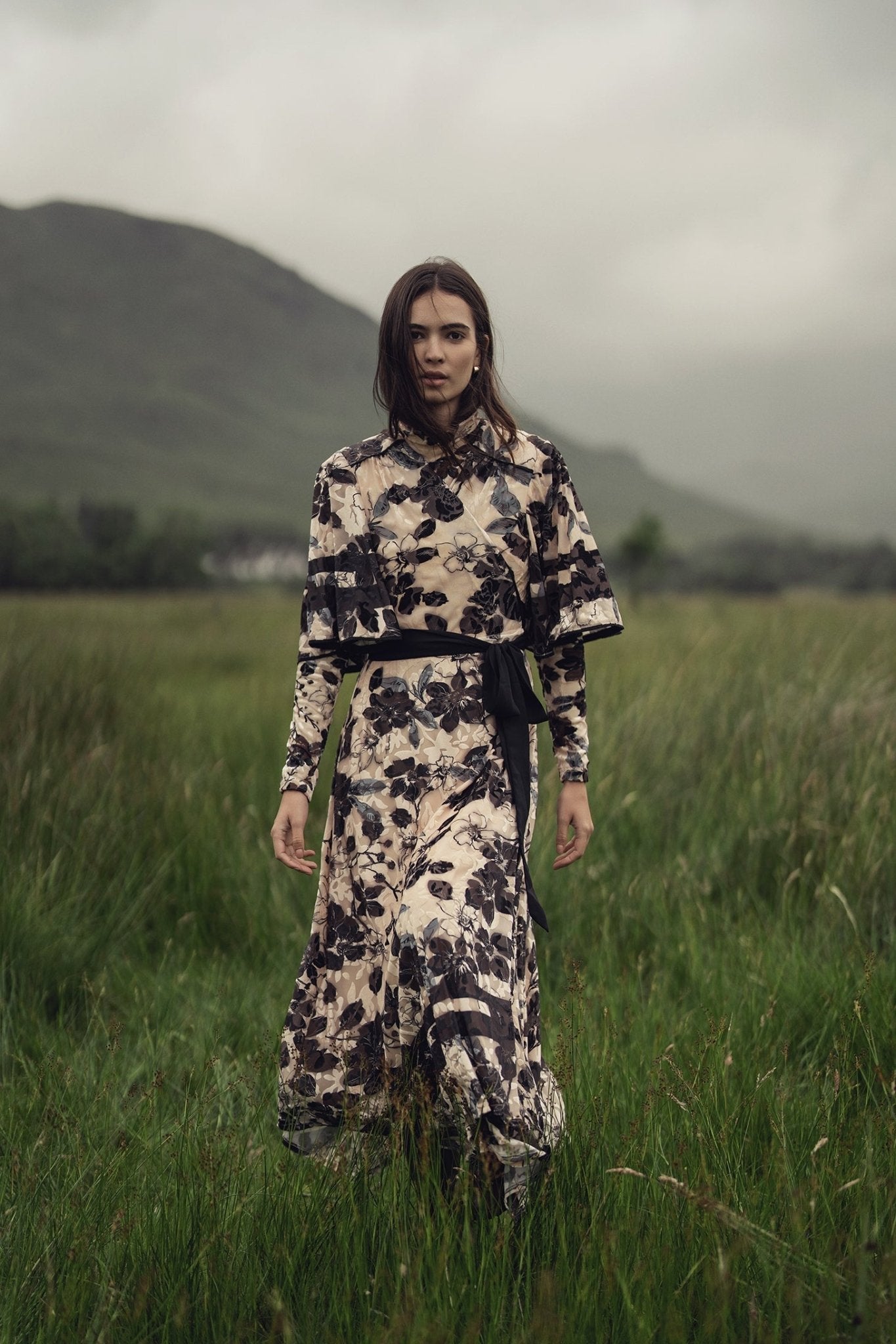 Velvet Printed Turtleneck - Floral - Addy Avenue