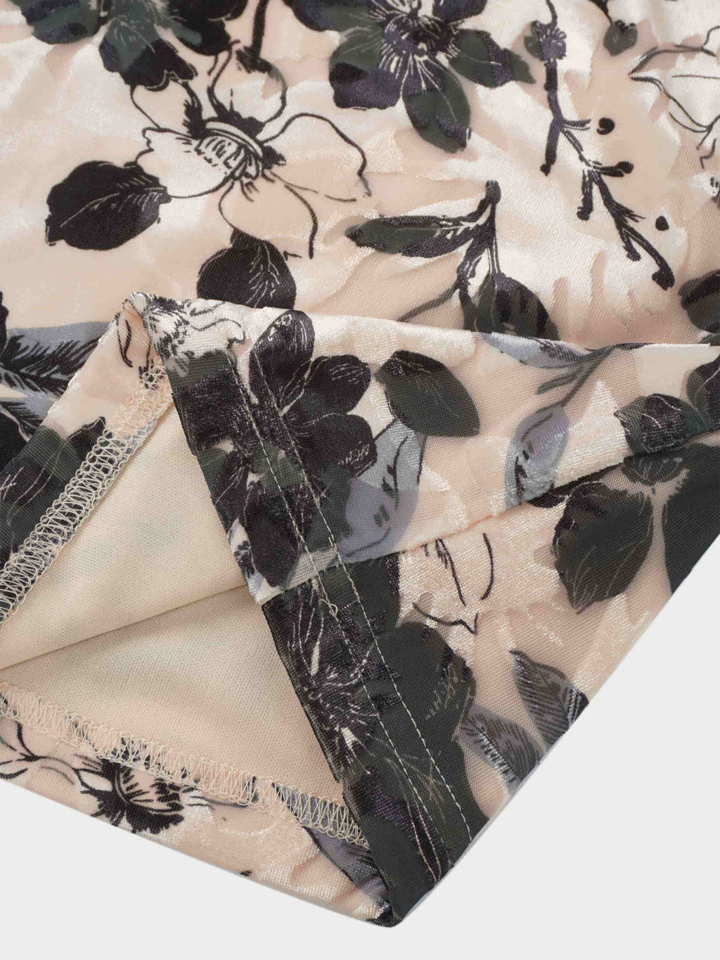 Velvet Printed Turtleneck - Floral - Addy Avenue