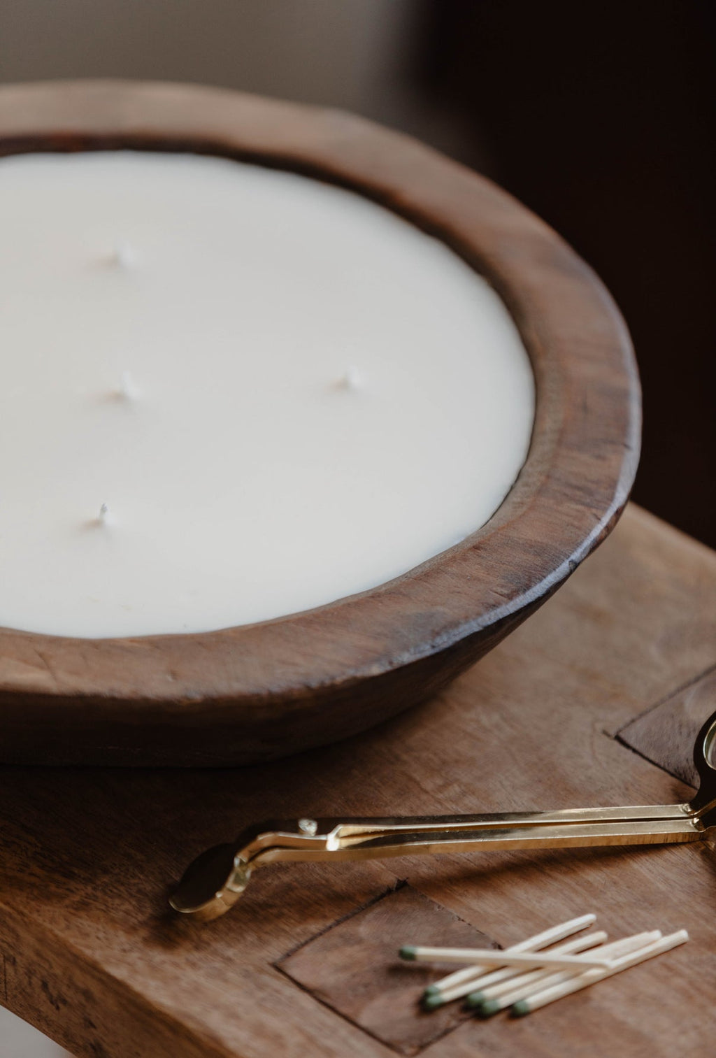 Wooden Bowl 5 Wick Candle - Addy Avenue