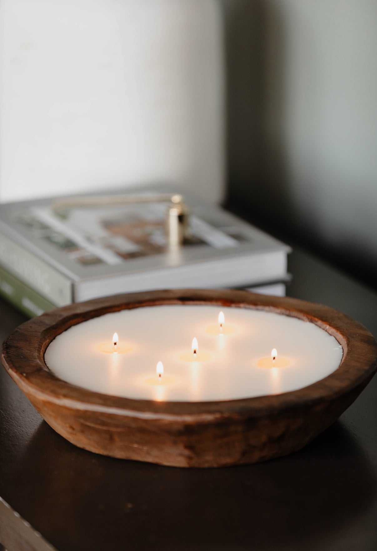 Wooden Bowl 5 Wick Candle - Addy Avenue